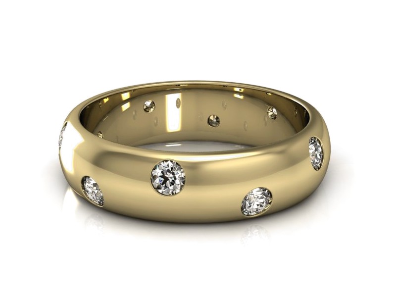 Obrączka z brylantami żółte złoto - P15158z — zdjęcie 3