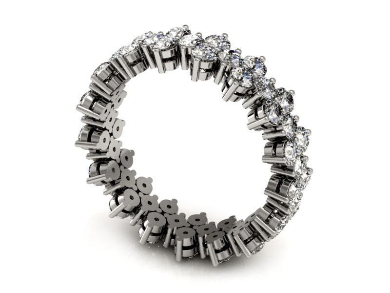 Obrączka z brylantami białe złoto - P15159b — zdjęcie 2