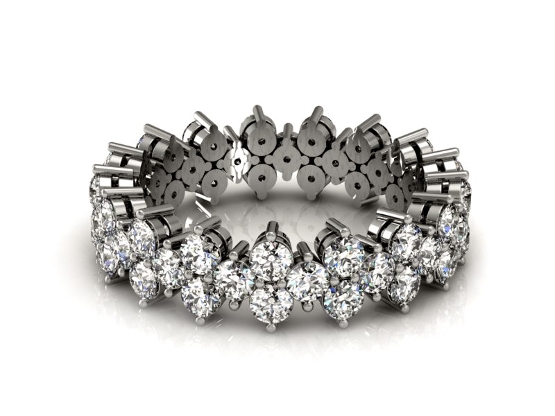 Obrączka z brylantami białe złoto - P15159b — zdjęcie 3