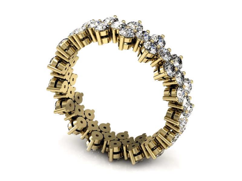 Obrączka z brylantami żółte złoto - P15159z — zdjęcie 2