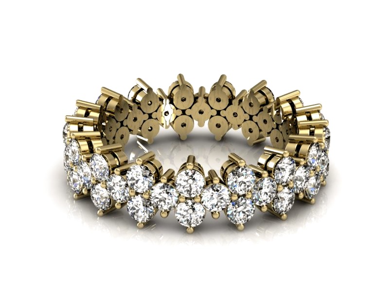 Obrączka z brylantami żółte złoto - P15159z — zdjęcie 3