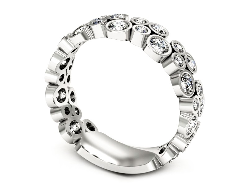 Obrączka z brylantami białe złoto - P15160b — zdjęcie 3