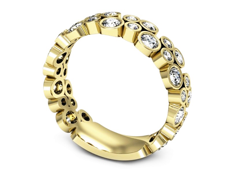 Obrączka z brylantami żółte złoto - P15160z — zdjęcie 3