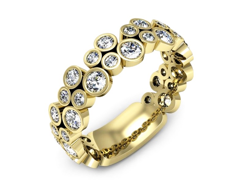 Obrączka z brylantami żółte złoto - P15160z