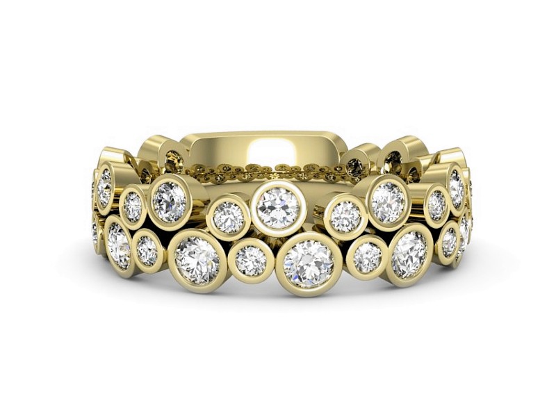 Obrączka z brylantami żółte złoto - P15160z — zdjęcie 2