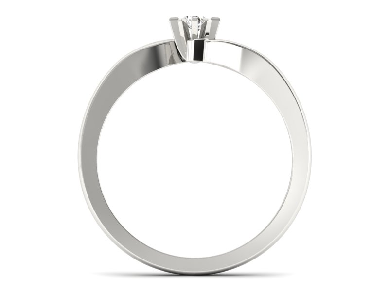 Złoty pierścionek z brylantem białe złoto - P15167b — zdjęcie 2