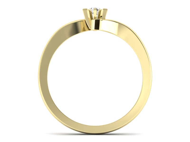 Złoty pierścionek zaręczynowy z brylantem - P15167z — zdjęcie 2