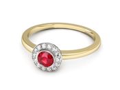 Złoty pierścionek z rubinem i brylantami - P15168zbr1 - 2