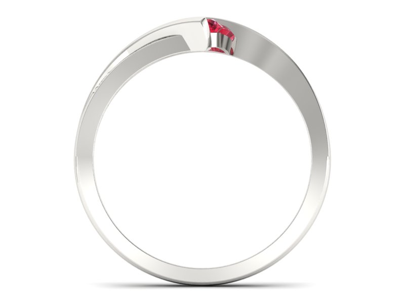 Pierścionek z rubinem i brylantami białe złoto - P15169br1 — zdjęcie 2