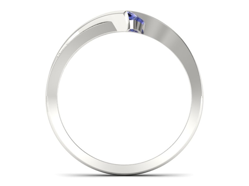 Pierścionek z tanzanitem białe złoto i brylantami - P15169bt — zdjęcie 2