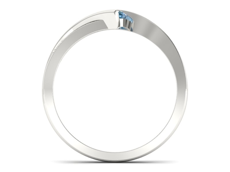 Pierścionek z topazem i brylantami białe złoto - P15169btp — zdjęcie 2