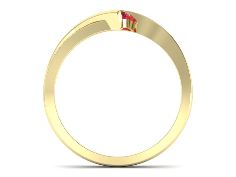 Pierścionek z rubinem i brylantami - P15169zr1 — zdjęcie 2