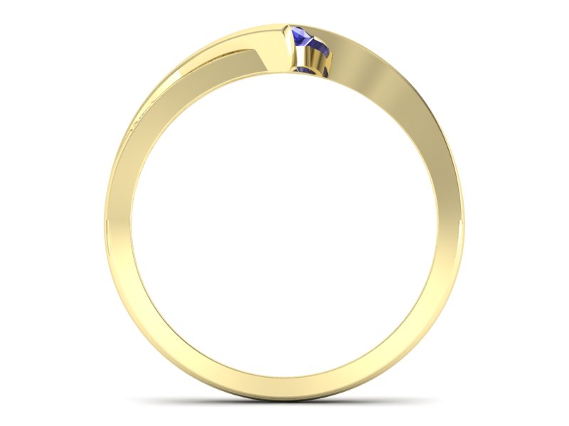 Pierścionek zaręczynowy z szafirem i brylantami - P15169zszc — zdjęcie 2