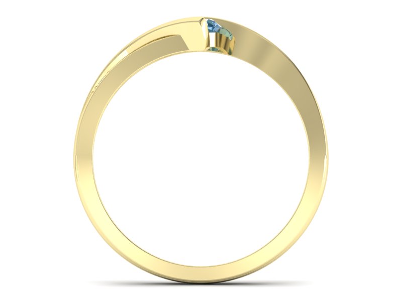 Złoty pierścionek z topazem i brylantami - P15169ztp — zdjęcie 2