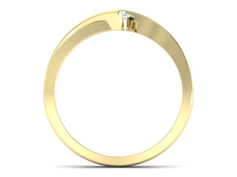 Złoty pierścionek z brylantami żółte złoto - P15169zV — zdjęcie 2