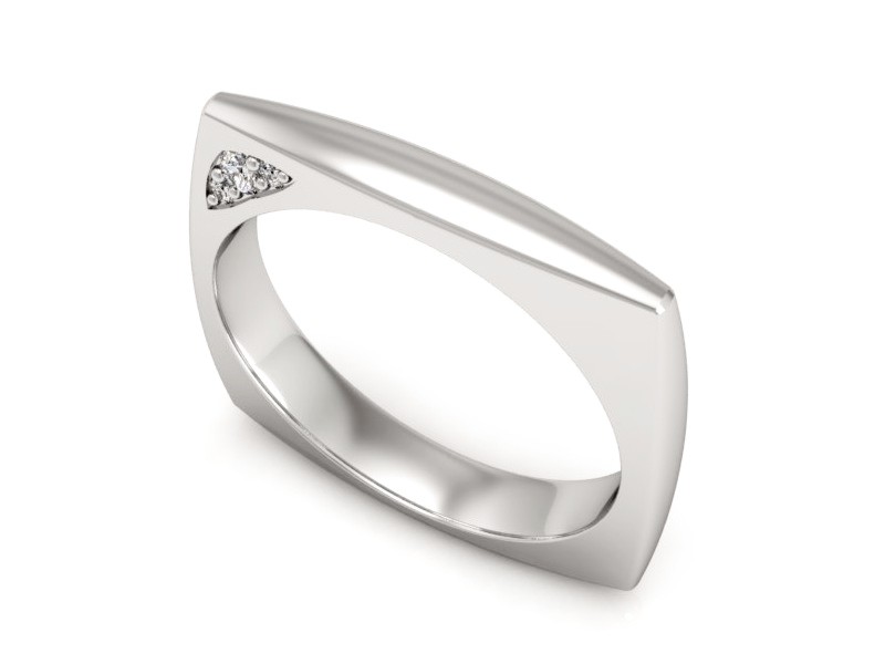 Pierścionek obrączka z brylantami białe złoto - P15170b