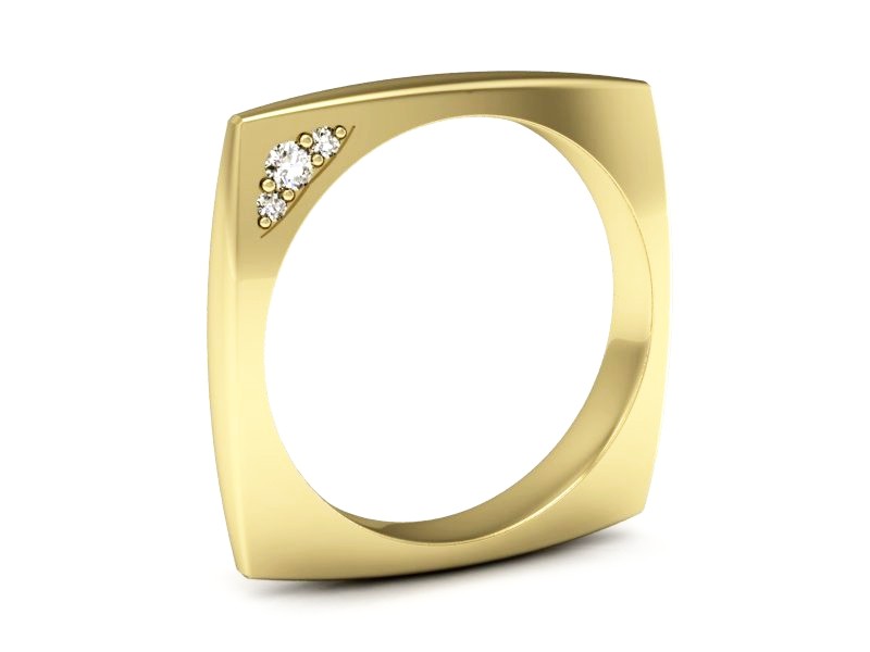 Obrączka z brylantami żółte złoto - P15170z — zdjęcie 3