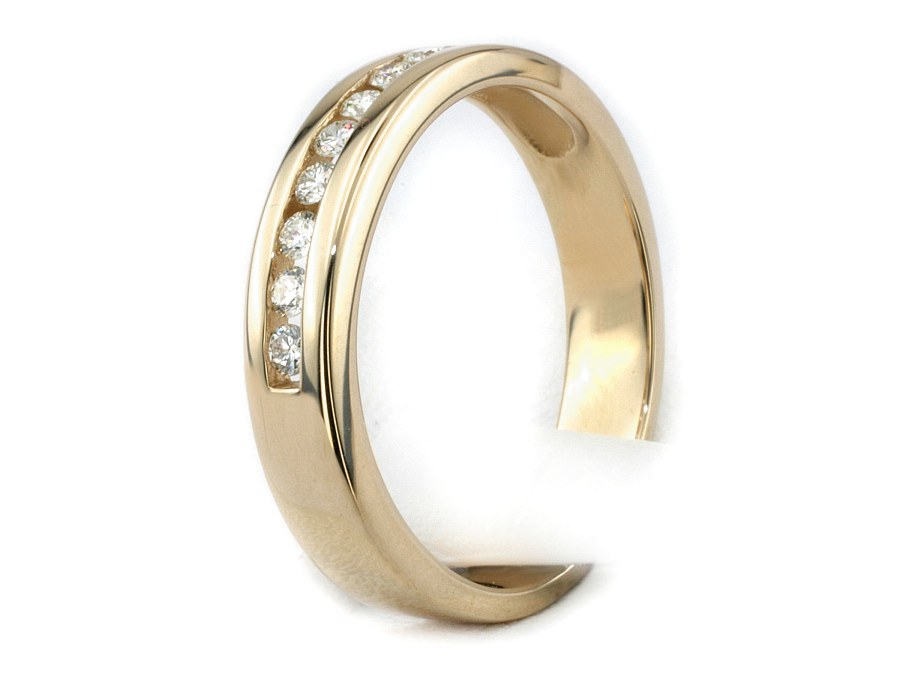 Złoty pierścionek z brylantami żółte złoto - P15176z — zdjęcie 3