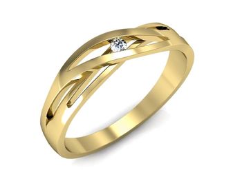 Pierścionek zaręczynowy z brylantem żółte złoto - P15180z - 1
