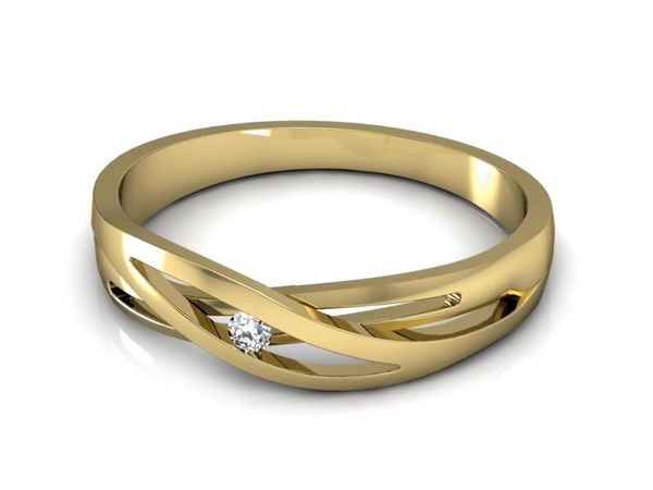 Pierścionek zaręczynowy z brylantem żółte złoto - P15180z