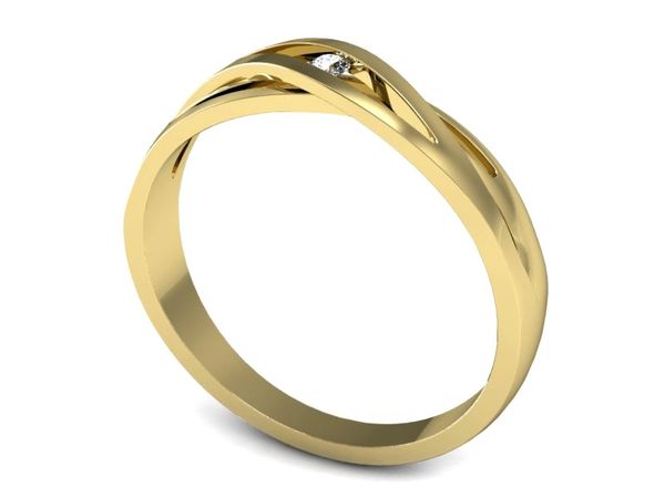 Pierścionek zaręczynowy z brylantem żółte złoto - P15180z