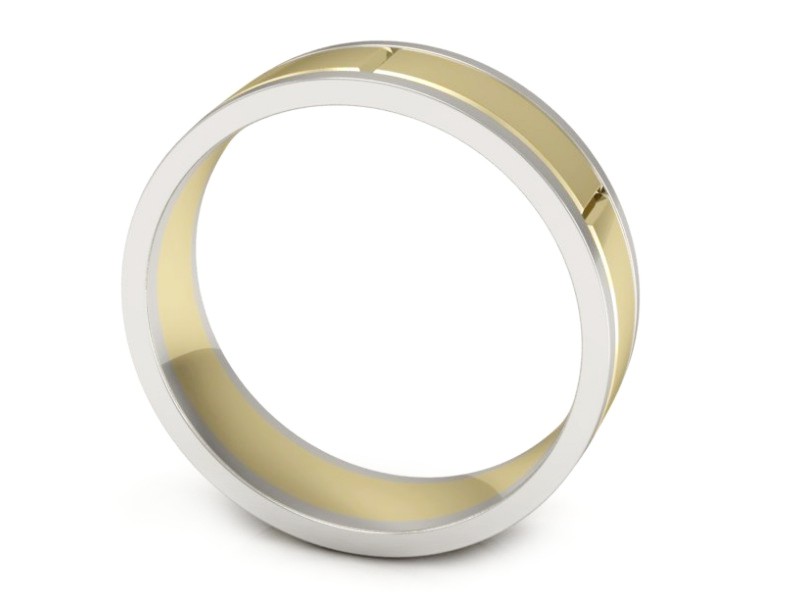 Obrączka z żółtego i białego złota dwukolorowe - P15188zb — zdjęcie 3