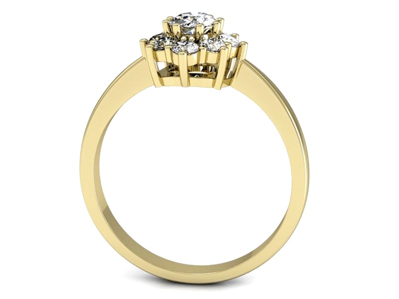 Złoty pierścionek z diamentami żółte złoto - P15190z — zdjęcie 3