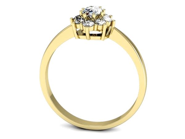 Złoty Pierścionek z diamentami żółte złoto 585 - P15191z