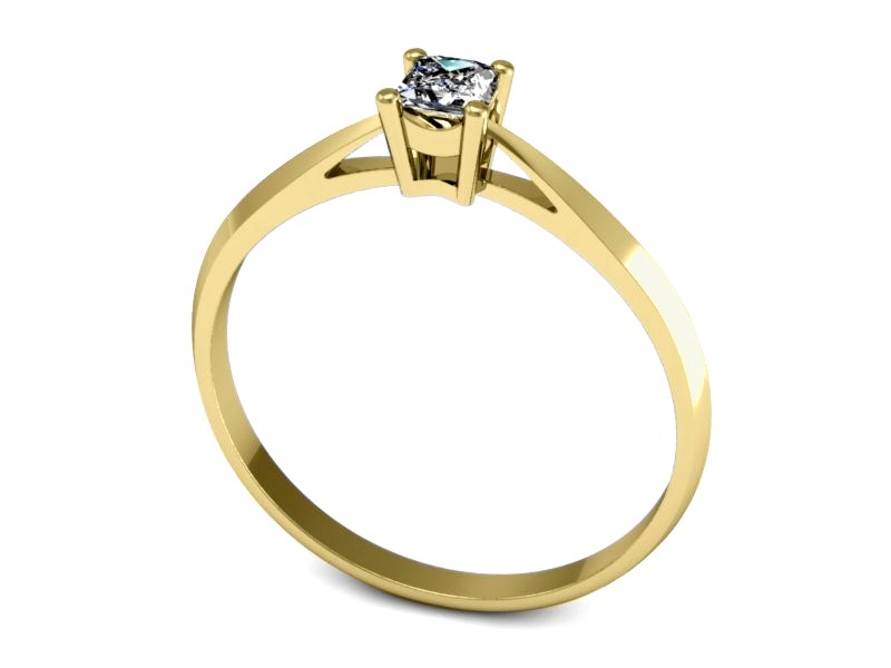 Złoty pierścionek z diamentem z żółtego złota - P15192z — zdjęcie 3