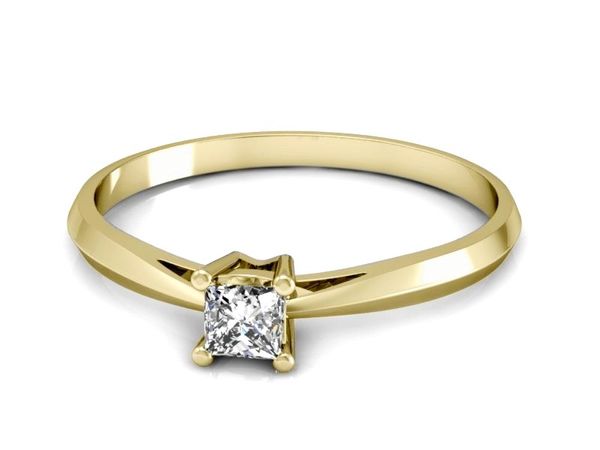 Złoty Pierścionek z diamentem z żółtego złota 585 - P15192z