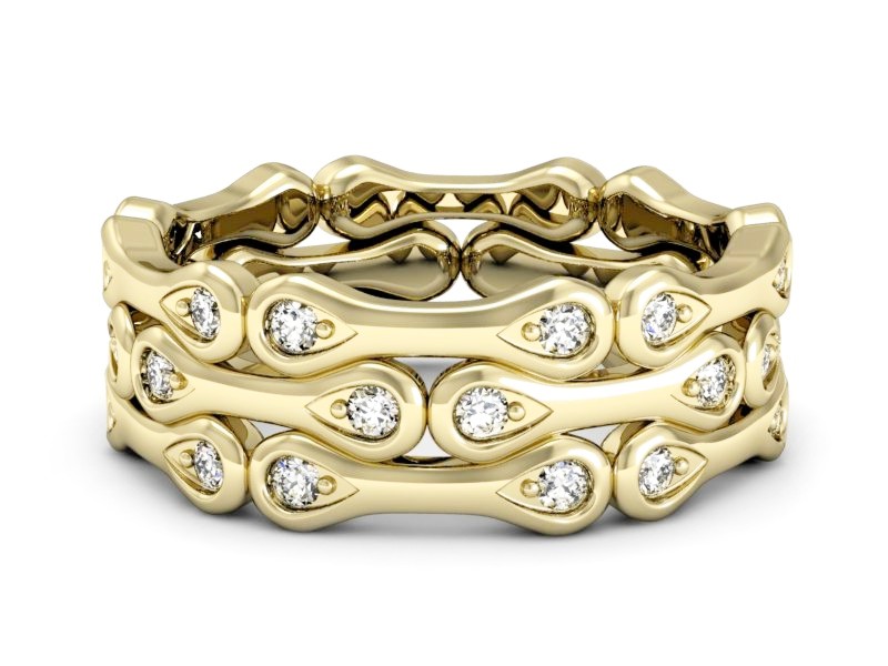 Obrączka z brylantami żółte złoto - P15194z — zdjęcie 2