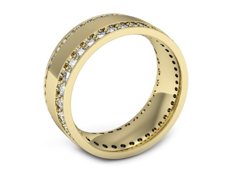 Obrączka z brylantami żółte złoto - P15195z — zdjęcie 3