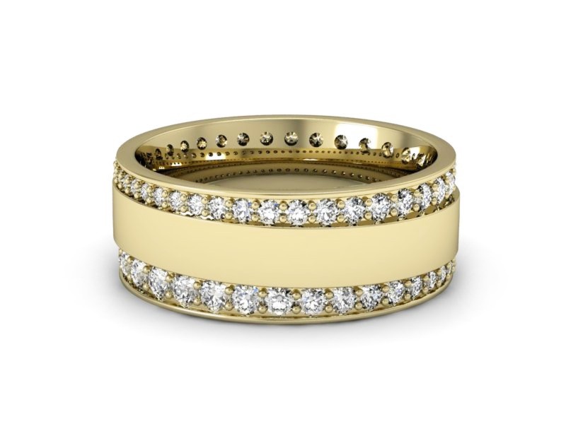 Obrączka z brylantami żółte złoto - P15195z — zdjęcie 2