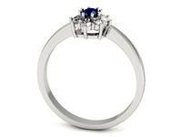 Pierścionek z szafirem i brylantami z białego złota 585 - P15197bs- 3