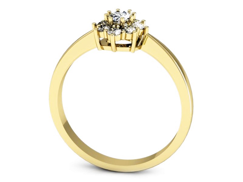 Złoty pierścionek z diamentami żółte złoto - P15197z — zdjęcie 3