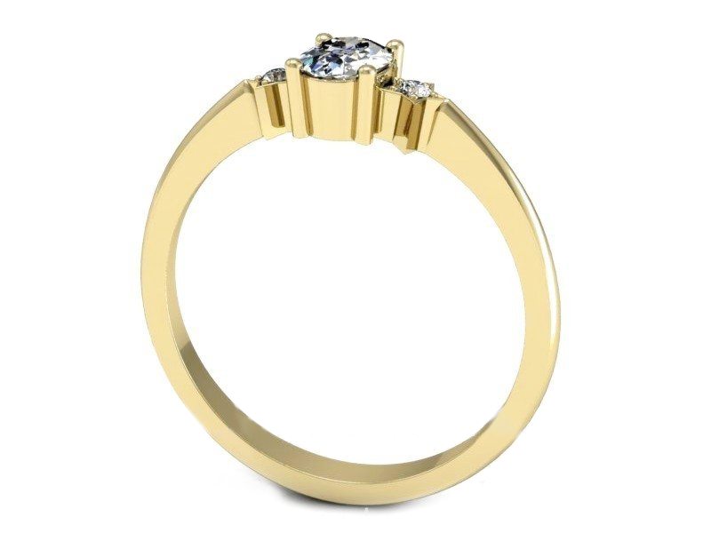 Złoty pierścionek z diamentami żółte złoto - P15200z — zdjęcie 3