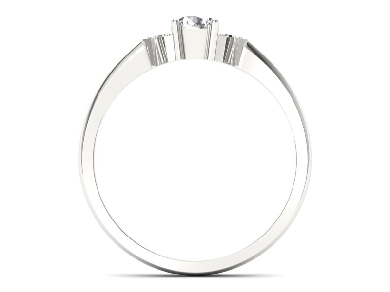 Pierścionek zaręczynowy z brylantami białe złoto - P15201b — zdjęcie 2