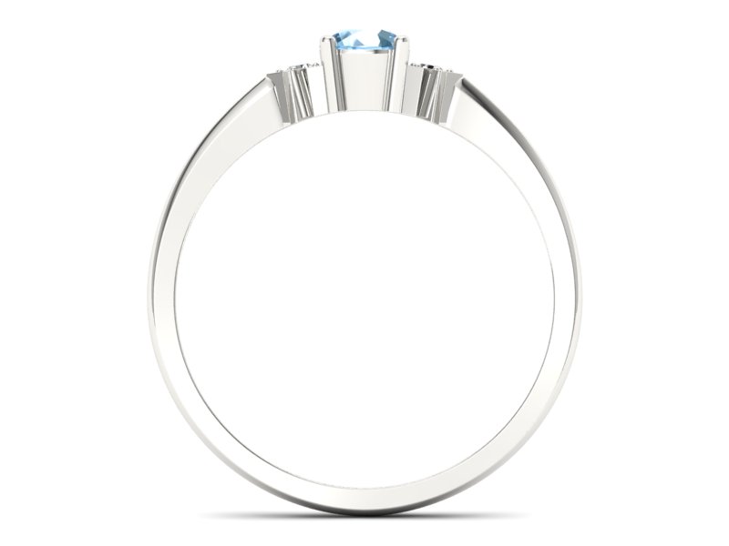 Pierścionek z topazem i brylantami białe złoto - P15201ba — zdjęcie 2