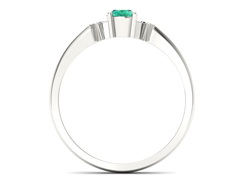 Złoty pierścionek ze szmaragdem i brylantami - P15201bszm — zdjęcie 2