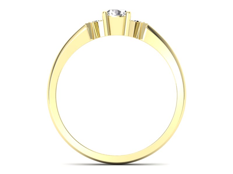 Złoty pierścionek z brylantami żółte złoto - P15201z — zdjęcie 2