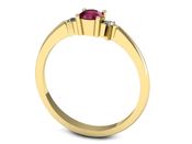 Złoty pierścionek z rubinem i brylantem złoto 585 - P15201zr - 3