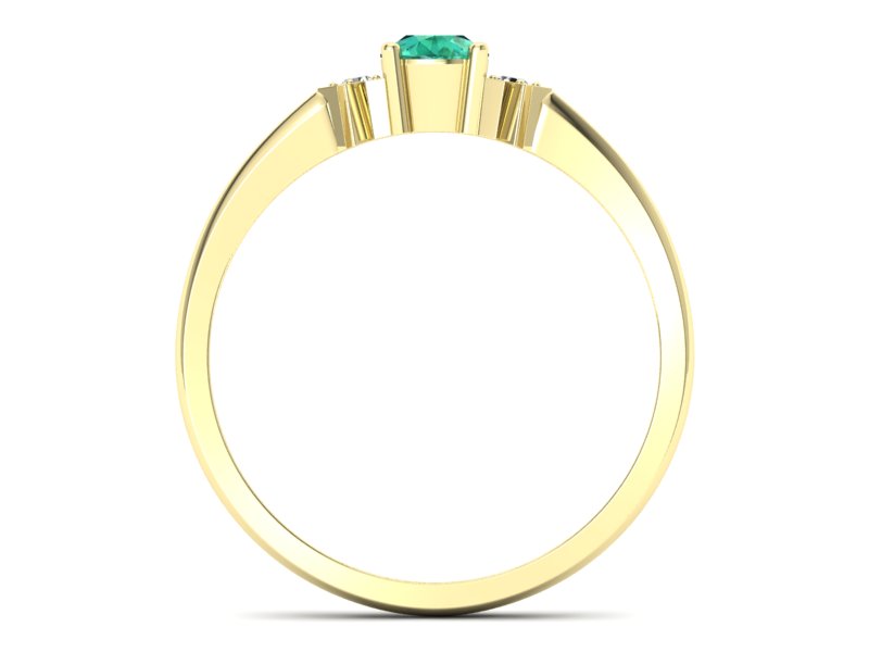 Pierścionek ze szmaragdem i brylantem - P15201zszm — zdjęcie 2