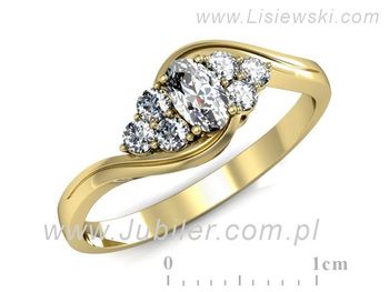 Złoty Pierścionek z diamentami żółte złoto 585 - P15202z - 1