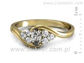 Złoty Pierścionek z diamentami żółte złoto 585 - P15202z - 2