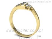 Złoty Pierścionek z diamentami żółte złoto 585 - P15202z - 3