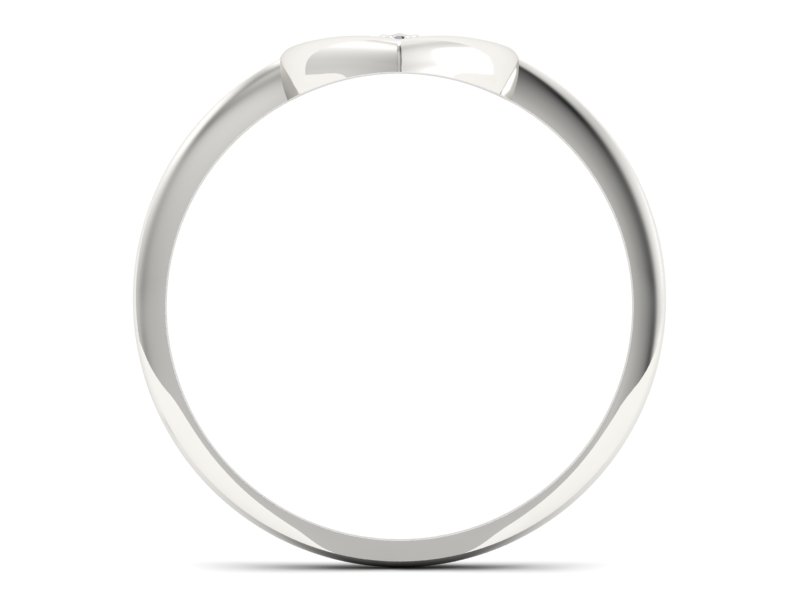 Złoty pierścionek z brylantem białe złoto - p15203b — zdjęcie 2