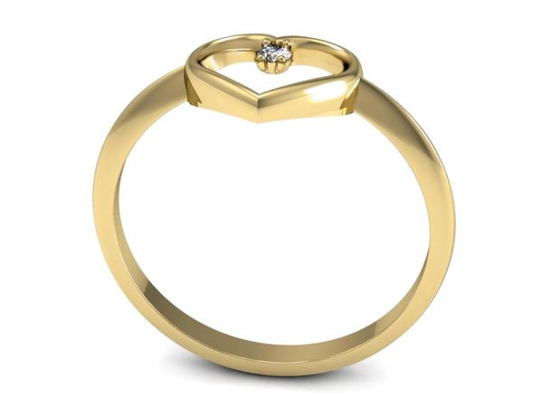 Pierścionek zaręczynowy z brylantem żółte złoto - p15203z