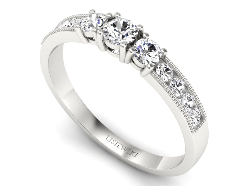 Złoty pierścionek z brylantami białe złoto - p15204b_P_I — zdjęcie 3