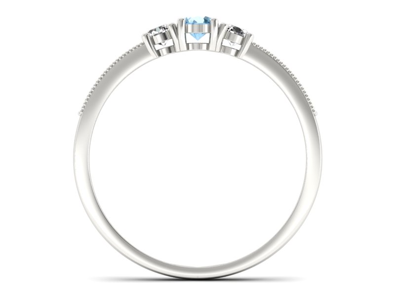 Pierścionek z topazem i brylantami białe złoto - p15204ba — zdjęcie 2