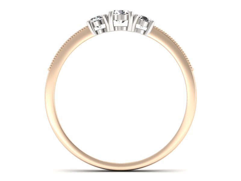 Pierścionek z brylantami białe różowe złoto - p15204bc — zdjęcie 2